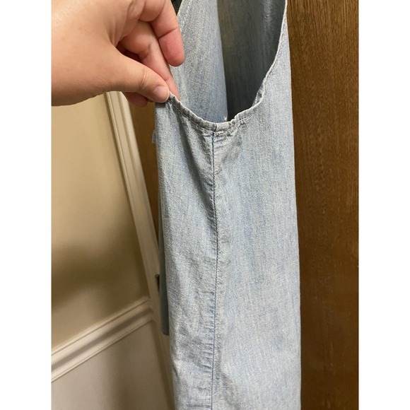 Rag & Bone Jean Womens Button Sleeveless Tank Top Blue Cotton Distress Denim L - Picture 6 of 8